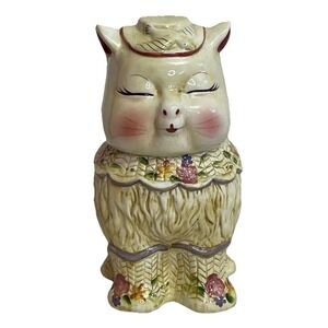 Vintage Cat Cookie Jar PUSS 'N BOOTS Ceramic Hand Painted BLOCK Classics Grandma